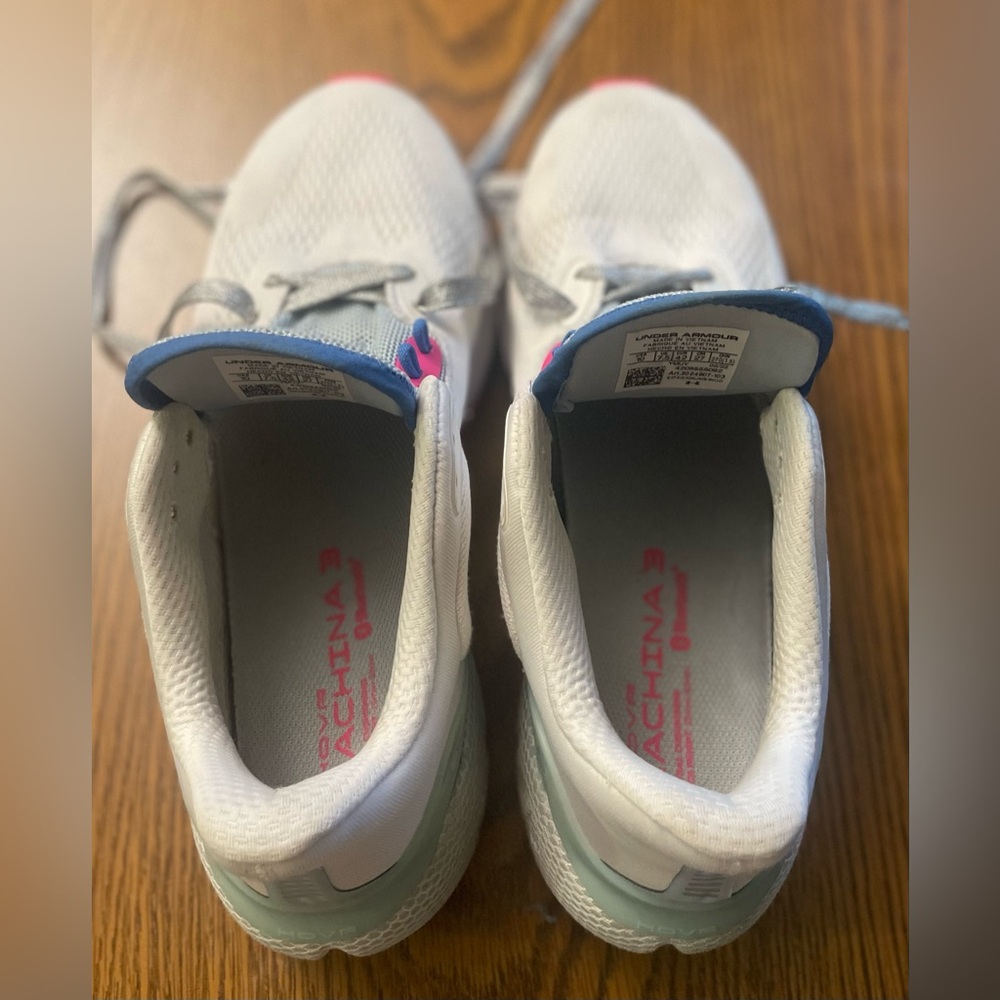 Under Armour White and Pink Athletic Sneakers - Picture 5 of 8